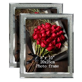 Calenzana 8x10 Picture Frames Sparkle Glass Photo Frame, Freestanding, 8 x 10 inch, 2 Pack