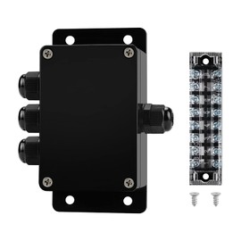 JINDOUZI ABS IP67 Waterproof Dustproof Electrical Junction Box, with 15A 600V Barrier Terminal Cable Connector, 1 in/3 Out Power Junction Box（3.93 * 2.67 * 1.96in）