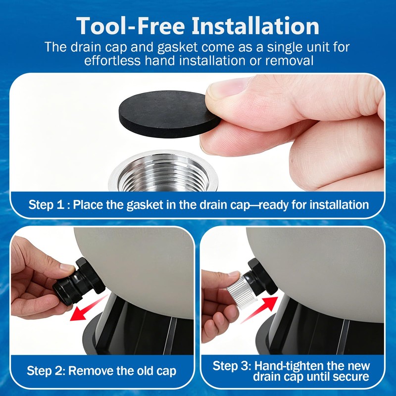 SX180HG Pool Sand Filter Drain Cap with Gasket – Thick