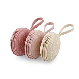 PandaEar 3 piezas portachupetes de silicona | Estuche para chupetes de viaje | Bolsa universal para chupetes | Bolsa de chupetes para llevar | Libre de BPA, Rosa., S