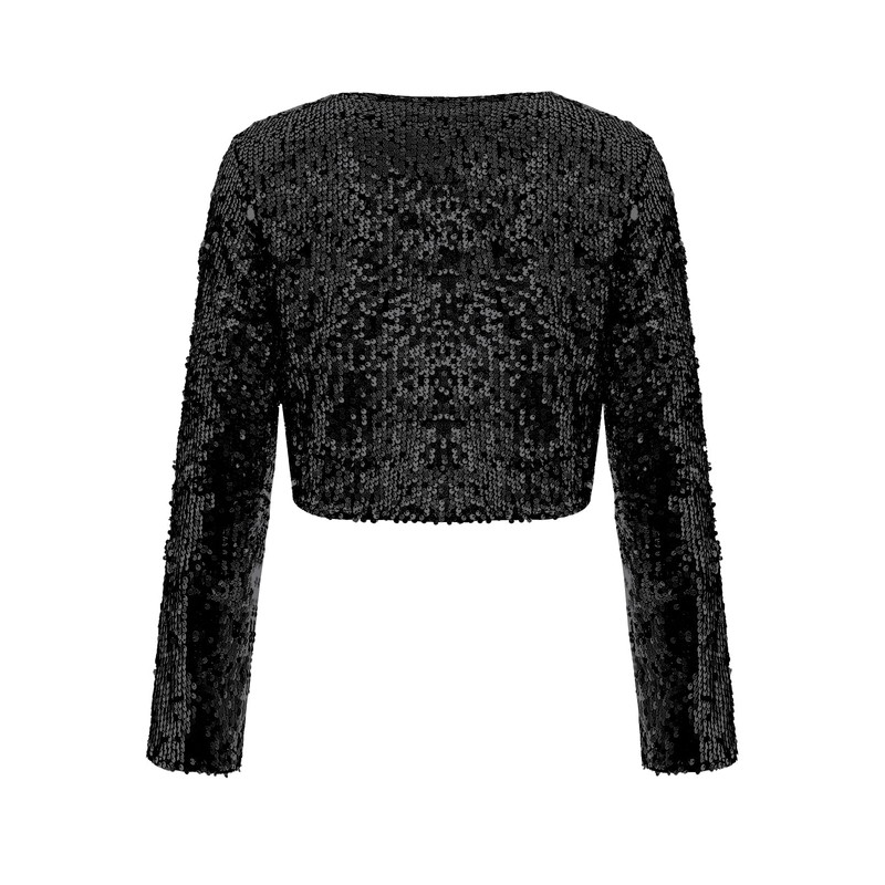 MINTLIMIT Sequin Cardigan Women's Short Open Cardigan Long Sleeve Bolero