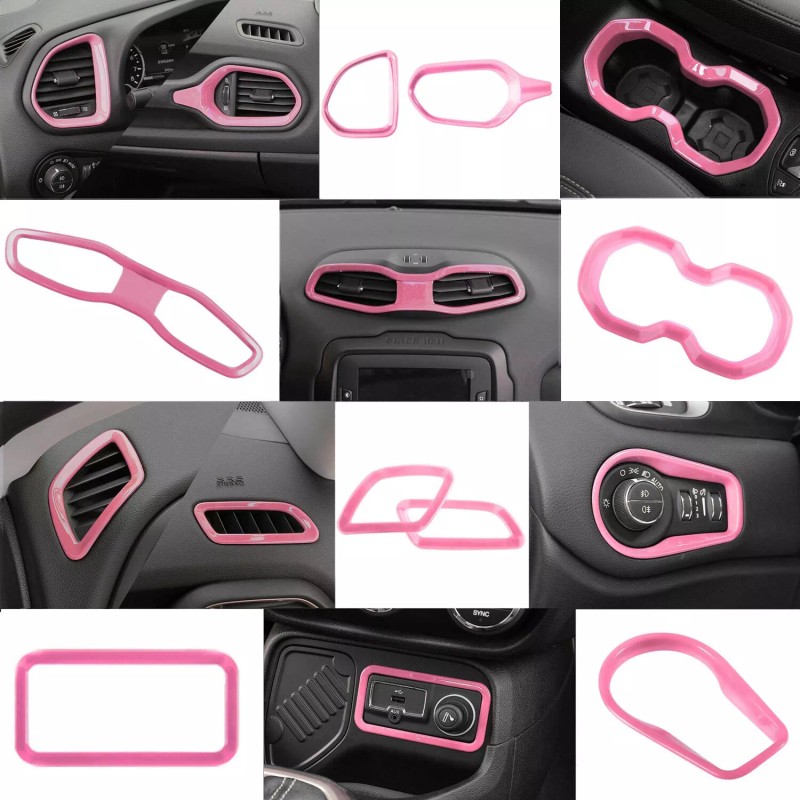 Yoursme 31PCS Car Interior Accessories Cover Trim Kit Pink for