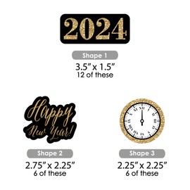 Big Dot of Happiness New Year's Eve - Gold - DIY Shaped 2024 New Years Eve Party Cut-Outs - 24 Count