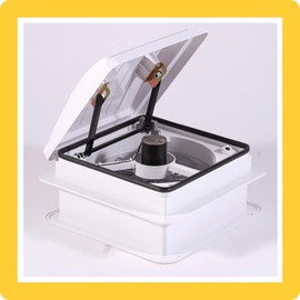 Pafessa USA RV Roof Vent with Fan 12-Volt - 14"x14" - Reversible 4-Speed - Touch Controls - Manual