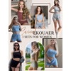 Ekouaer 3 Sets for Women Ribbed Pajamas Crop Cami Top