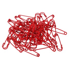 YOKIVE Pack of 50 Safety Pins, Large Metal Needles, Craft Making, Ideal for Clothing, Knitting, Sewing (Red, 1.97 inches)