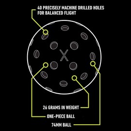 Franklin 52821 X-Performance 3 Pack Optic Yellow Pickleballs - Quantity 3