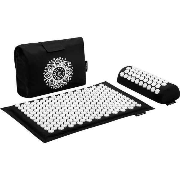 Dr Relief Acupressure Mat 28" x 17" - Shiatsu Intervention Mat & Pillow Gift Set - Quick Back & Neck Pain Relief for Men & Women, Cushion for Sciatica, Trigger Point Therapy, Stress Relief and Muscle