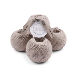 About Strings Lazy Wool - Merino Wool Blend No. 3 Light DK Yarn, 50g 109 yards per ball, 4-Pack (Stone)