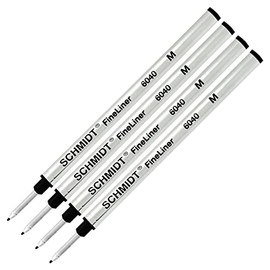 Schmidt: 6040 Fineliner Rollerball Refill, Black Ink, Pack of 4.