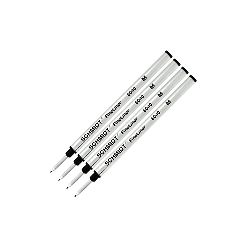 Schmidt: 6040 Fineliner Rollerball Refill, Black Ink, Pack of 4.