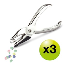 Rapesco 1739 Business Pack: 3 x Single Hole Punch Model 25, 10 Sheet Capacity, Silver