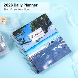 CAGIE Planner 2026 Monthly (Jan. 26-Dec. 26), 12 Month Academic Planner 8.5"x11", Large Daily Planner with Hourly Timeslot, Monthly Tab, Spiral Binding, Bookmark