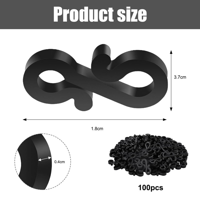 100PCS Gutter Hooks for Outdoor Lights Gutter Clips for Outdoor