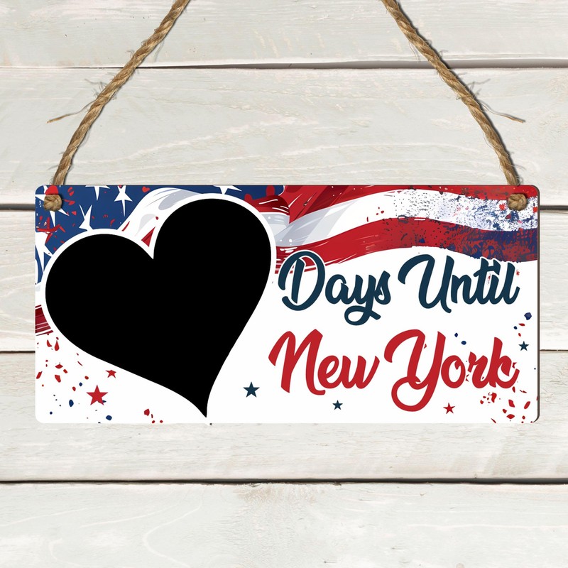 Days Until New York Countdown Chalkboard Plaque – Exciting Travel
