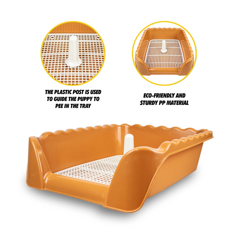 Lutema Indoor/Outdoor Training Dog Potty Tray for Small and Medium