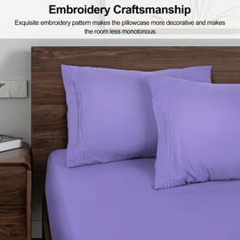 Lirex Pack of 2 Cushion Covers, Soft Brushed Microfibre Cushion Covers, Machine Washable, Wrinkle-Free and Breathable (Light Purple, 50 x 70 cm)