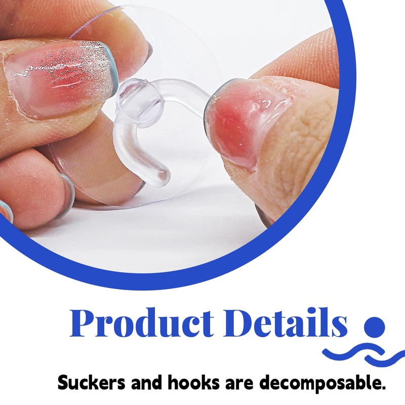 Kyuionty 30 Pack Suction Cup Hooks, 30mm Clear Plastic Suction