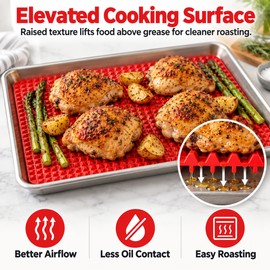 Silicone Pyramid Cooking Mat for Oven & BBQ – Non-Stick Raised Grid Surface for Baking & Grilling