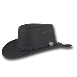 Barmah Hats Sundowner Kangaroo Leather Hat 1019BL / 1019BR / 1019SA - Black - XLarge