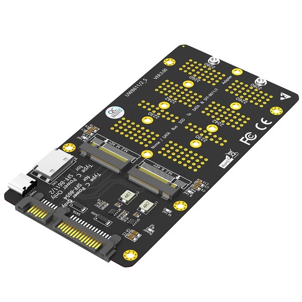 2 in 1 Combo M.2(NGFF) NVMe SSD/SATA-Bus SSD to SFF-8611/8612