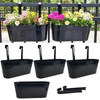 Joyfernal Hanging Planters for Outdoor Plants, 17" Railing Planter Pots,