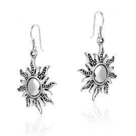AeraVida Dancing Mystical Sunshine Sterling Silver Dangle Earrings
