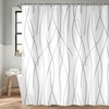 NDDYCU Grey and White Striped Shower Curtain Waterproof Bathroom 180x180