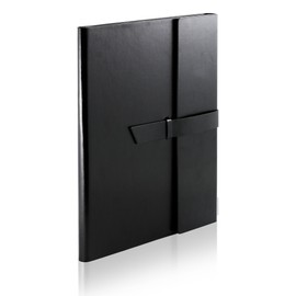 Gallaway Leather Padfolio Portfolio Folder - Perfect for your Interviews, Resumes, Presentations and Meetings and it fits Letter, Legal, A4 Notebooks and Notepads (Black)