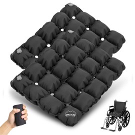 ONTYZZ Waffle Cushion Inflatable Seat Cushions Wheelchair Air Pad for Pressure Relief Breathable, Two Pack Black