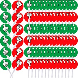 Thumbs up Thumbs Down Classroom Voting Paddles Handy Teacher Classroom Event Supplies Plastic Thumbs up Sign Green Red Yes or No Paddles True False Paddles for School Student (80 Pack)