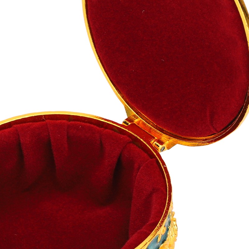 Retro Round Trinket Storage Organizer with Rose Pattern Round Metal
