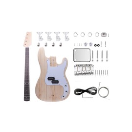 Fistrock DIY Bass Guitar Kit Beginner Kits PB Bass Style 4 String Right Handed with Paulownia Body Hard Maple Neck DYED Poplar Laminated Fingerboard Chrome Hardware Build Your Own Guitar.