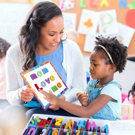 MOFEELE Juego de Letras Magnéticas en Español, 224 Pieza Abecedario Didactico para Niños, Imanes para Refrigerador de Letras con Tablero Magnético y 2 Plumones para Educativos Niños de 3-8 Años