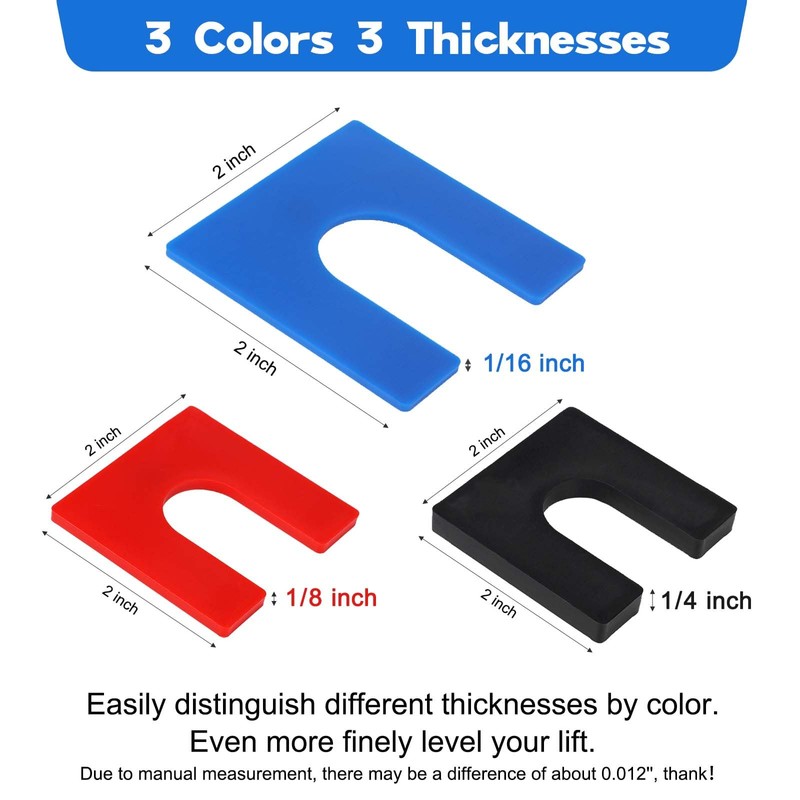 Atesilor 60 Pcs Plastic Auto Lift Leveling Shim Kit For