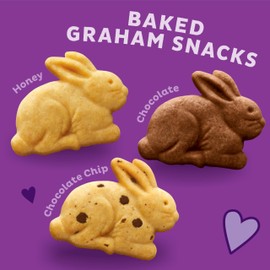 Annies Annie's Organic Friends Bunny Grahams, Chocolate Chip, Chocolate, and Honey Baked Graham Snacks, 12 Pouches, 12 oz