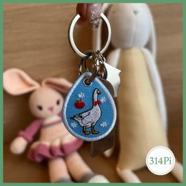 314PI Fruit Goose Embroidery Keychain, Size 2" Embroidered Tag Keychains, Embroidery Patch with Colorful Keyrings for Backpack Clothes Motorcycles Scooters Cars Key Accessories, Cute Animal Gifts