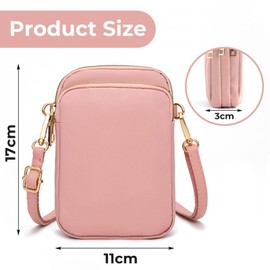 YSJCHEBS 1 Stück Rosa Handytasche, Mini-Umhängetasche, Damen-Umhängetasche, Wasserdichte Nylon-Umhängetasche, Modische Schlichte Tasche