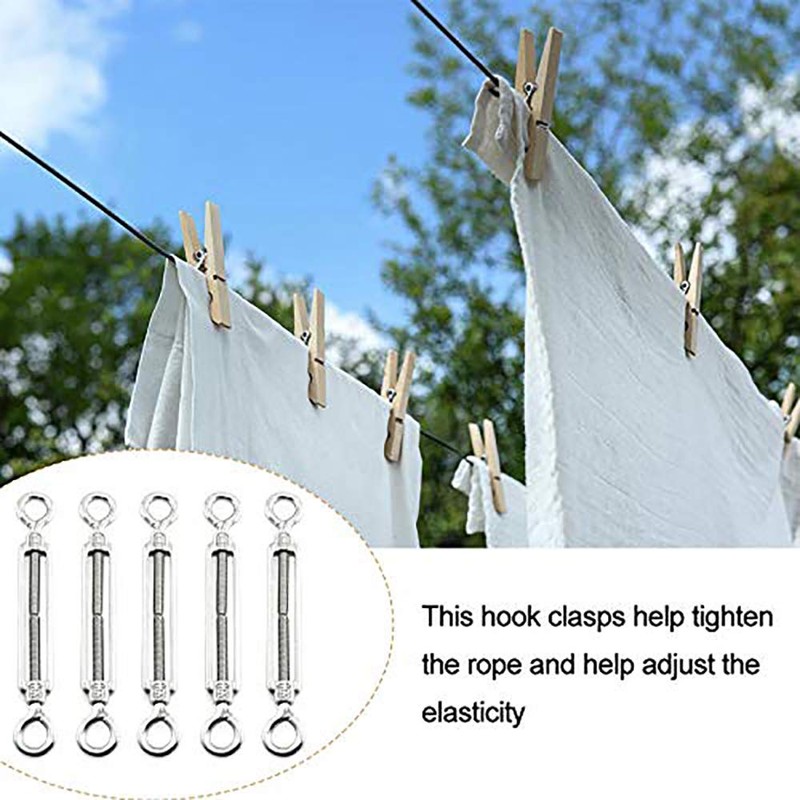 GLE2016 Stainless Steel 304 Turnbuckle Wire Rope Tension Pack of