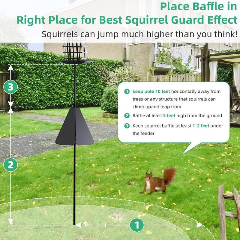 Squirrel Baffles for Bird Feeder Plastic Pole Mounting Squirrel Proof