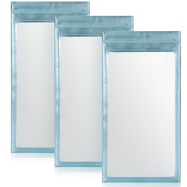 TRIUMPH VISION Large Sunglasses Pouch Oversized Eyeglass Sleeve Soft PU Leather Squeeze Top Holder Big Eyewear Case, Clear Pencil Case Pouch