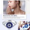 DAYBYDAY 925 Sterling Silver Evil Eye Ring Moissanite Sapphire Spiritual