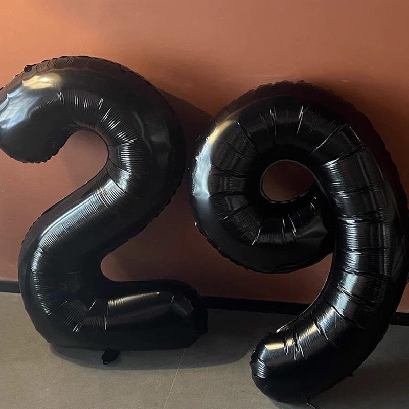 40 Inch Black Number 29 Digital Balloon,Jumbo Mylar Foil Helium