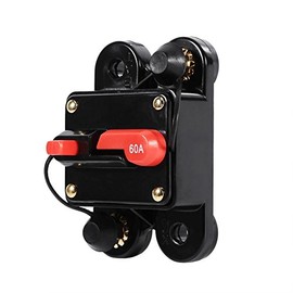 Keenso Car Radio Circuit Breaker, Boat Radio 12V-24V 50A-100A Waterproof High Voltage Protection Circuit Breaker Fuse Holder for Car Boat (60A)