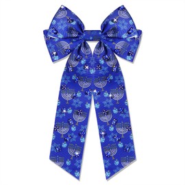 Hanukkah Hair Bow Clips for Women Cute Star of David Hair Clips Jewish Menorah Dreidel Hair Ribbon Bow Barrettes Jeweled Festival of Light Jewish Accessories Hanukkah Outfits Holiday Gifts