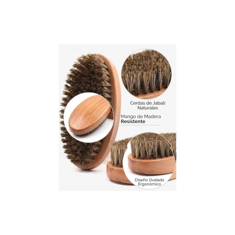 2 Cepillos Barba Hombre, Cepillo Barba Jabalí Madera Regalo Viaje