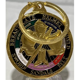 * 25 Pcs Put on Whole Armor of God Ephesians 6-13-17 Bible Verse With Key Ring