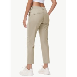 MIVEI Women's Stretch Golf Pant - 7/8 Ankle Work Travel Teacher Casual Business Sweatpants with Belt Loops Nylon Fabric UPF50