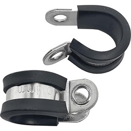 Lumonic 10 x 14 mm pipe clamps with rubber insert, stainless steel V2A, cable clamps for screwing, hose clamp 14 mm, pipe clamps, mounting clamp 1