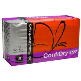 ConfiDry 24/7 Dry Care Max Absorbency Adult Brief Diapers, Small, 18 Count